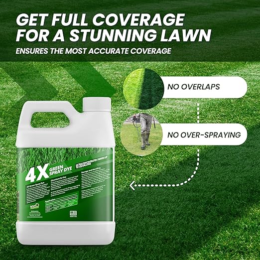 32oz 4X Green Spray Dye - Makes 128 Gallons of Concentrated Spray Pattern Indicator Dye, Ideal Fertilizer Marking, Lawn Turf Mark and Marker, Mark Where You've Sprayed with Green Color Indicator