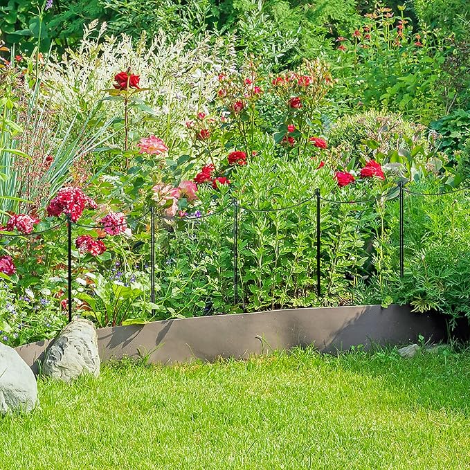 16 PCS Adjustable Plant Support Stand with Clips & Twist Tie - 10x24 Inch Garden Stakes for Indoor Outdoor Plants, Heavy Duty Plant Stakes Peony Support Cage Plant Support Ring