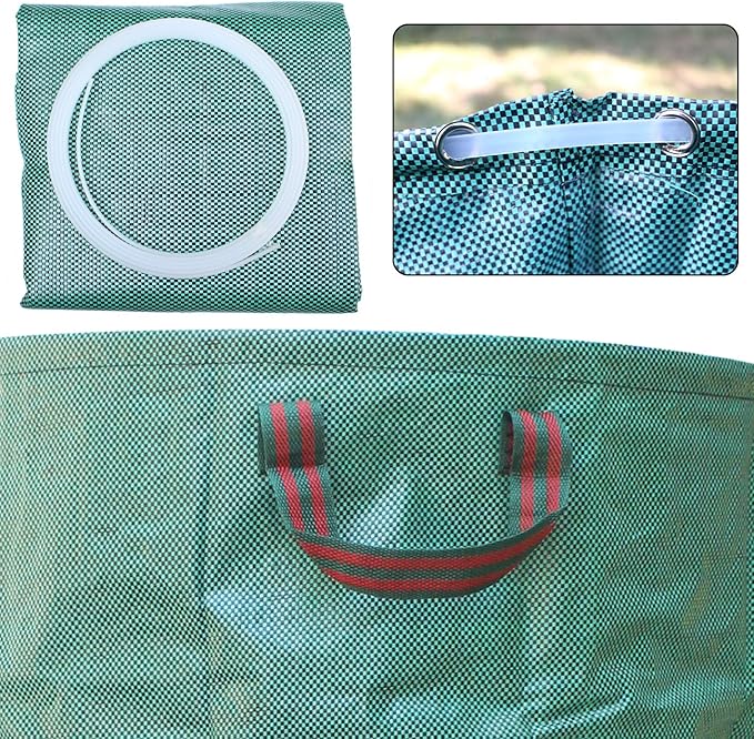 PHYEX Professional 4-Pack 132 Gallon Gardening Bags for Lawn Yard, Extra Large Reusable Leaf Bags, Waste and Trash Container