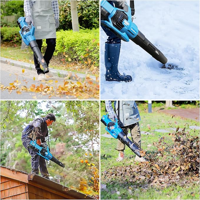 DongCheng 650 CFM Brushless Cordless Leaf Blower, 40V Battery Powered Blower, High-Efficiency Blower for Sidewalks, Driveways, Town Care, Blowing Leaves and Snow, Bare Tool Only