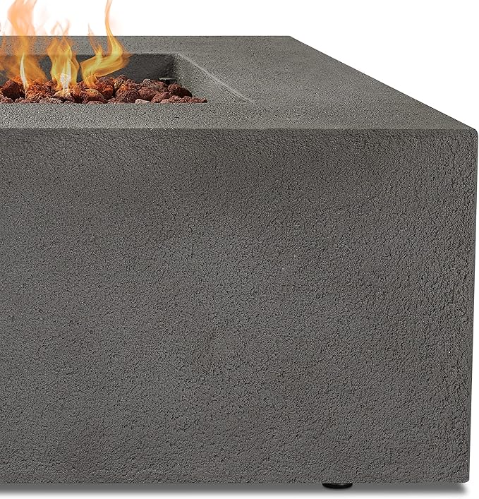 Real Flame Baltic Rectangle Natural Gas Fire Table, Glacier Gray