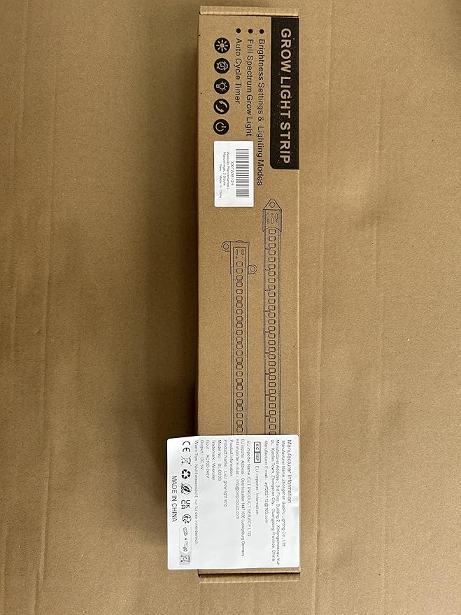 Wiaxulay LED Grow Light Strips, 6000K Full Spectrum Sunlike Growing Lamp with 6/12/16H Timer, 5 Dimmable Levels for Hydroponics, Succulent, Plant Shelf, 2 Pack