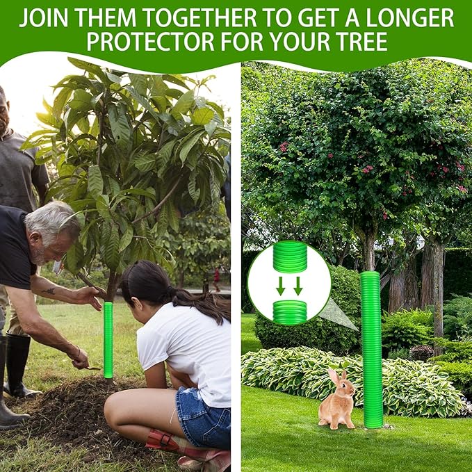 20 Pcs Corrugated Tree Guards Tubes Plastic Saplings Tree Trunk Protectors Wraps to Protect Bark from Deer, Sapling from Rodents, Mowers, Animals(15.7 x 2, 15.7 x 1.5,Army Green)