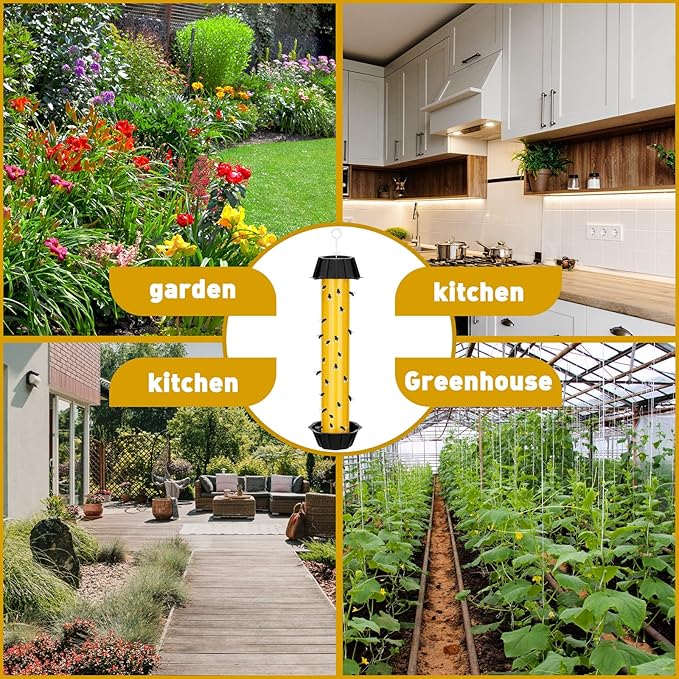 Qualirey Fly Traps for Indoor Outdoor Hanging Fruit Fly Stick Trap Sticky Mosquito for Home Insect 10 x 2.5 Inches(Yellow,8 Pcs)