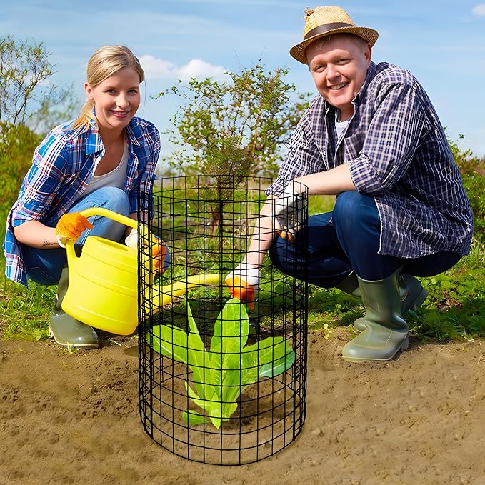 Adnee 10 Packs Wire Plant Protector from Animals - 20" H X 12" D Metal Mesh Plant Cage Covers - Sturdy Garden Bunny Barricades Chicken Wire Cloche for Plants Shrubs Vegetables Flowers