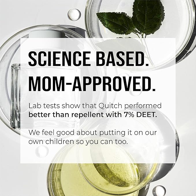 Quitch Mosquito Bug Repellent Roll On, Bug Spray for Kids Insect Repellent Travel Size, DEET-Free Vacation Essentials Travel Bug Spray, Natural Bug Repellent Wipes Alternative for People, Citronella