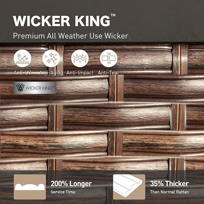 4 Piece Black Metal Outdoor Patio Furniture Sets with Firepit Table, Patio Conversation Sets 1 3-Seater Sofa, 2 Swivel Sofa with 5.75" Thick Cushion Backyard Furniture for Deck, Beige