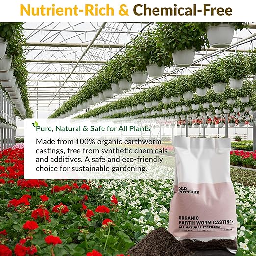 Organic Earthworm Casting All-Natural Fertilizer for Indoor and Outdoor Planting, Enhances Root and Overall Health, Revitalizes Soil with Health Microbes, 25 lbs
