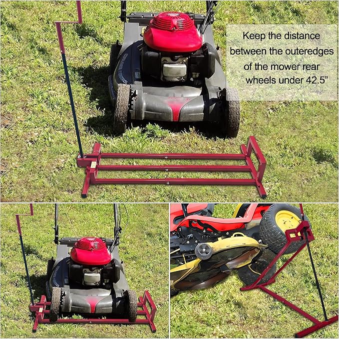 Lawn Mower Lift Jack, 890 Lbs Capacity Telescopic Maintenance Jack with Manual Handle & Power Tool Extension Handle,Adjustable Height-Lawn Mower Lift Table for Garden Tractors/Riding Lawn Mower