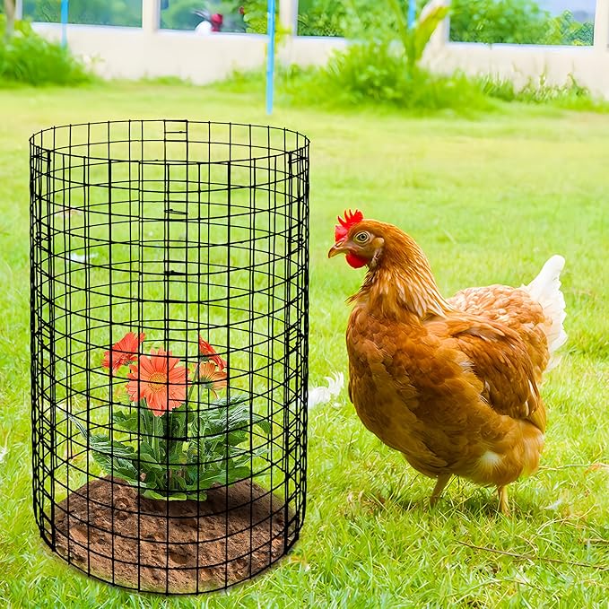 Adnee 10 Packs Wire Plant Protector from Animals - 20" H X 12" D Metal Mesh Plant Cage Covers - Sturdy Garden Bunny Barricades Chicken Wire Cloche for Plants Shrubs Vegetables Flowers