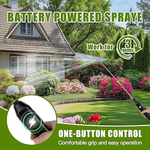 2 Gallon Battery Powered Garden Sprayer Pump Sprayer with USB Rechargeable Handle, Retractable Wand, Adjustable Strap Electric Weed Sprayer for Lawn, Garden, Yard