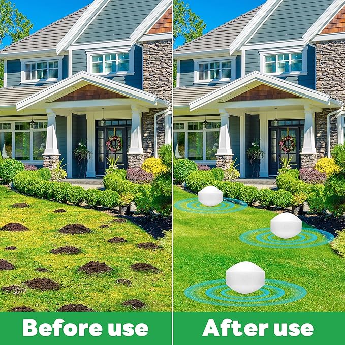 36 Pack Mole Repellent, Long-Lasting Protection for Gardens Yards, Waterproof Rodent Repellent for Gopher, Groundhog, Vole, Chipmunk, Skunk, Armadillo, Outdoor Mole Deterrent, Safe for Humans & Pets
