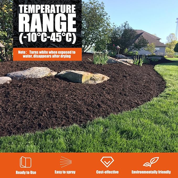 Mulch Glue for Landscaping, 4Gallon Rock Glue, Fast-Dry Non-Toxic Weather-Resistant Strong Gravel Binder, Pine Straw Outdoor Strong Pebble Gravel Hold for Garden, Mulch Lock and Pea Gravel Stabilizer