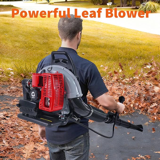 66CC Backpack Blower, 4-HP 2-Cycle Gas Leaf Blower with 880 CFM & 320 MPH, Backpack Leaf Blower, Powerful Clearing Performance for Wet Leaf & Debris Clean & Snow Removal