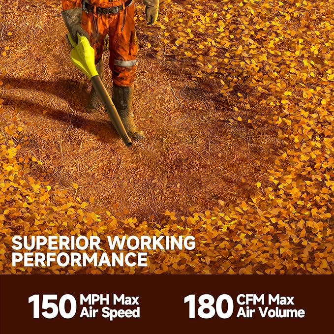 Leaf Blower Cordless, 20V Electric Leaf Blower Cordless with Battery and Charger- 150MPH 3 Speeds 17000RPM Lightweight Battery Leaf Blowers for Lawn Care, Patio Yard Car Leaves and Grass