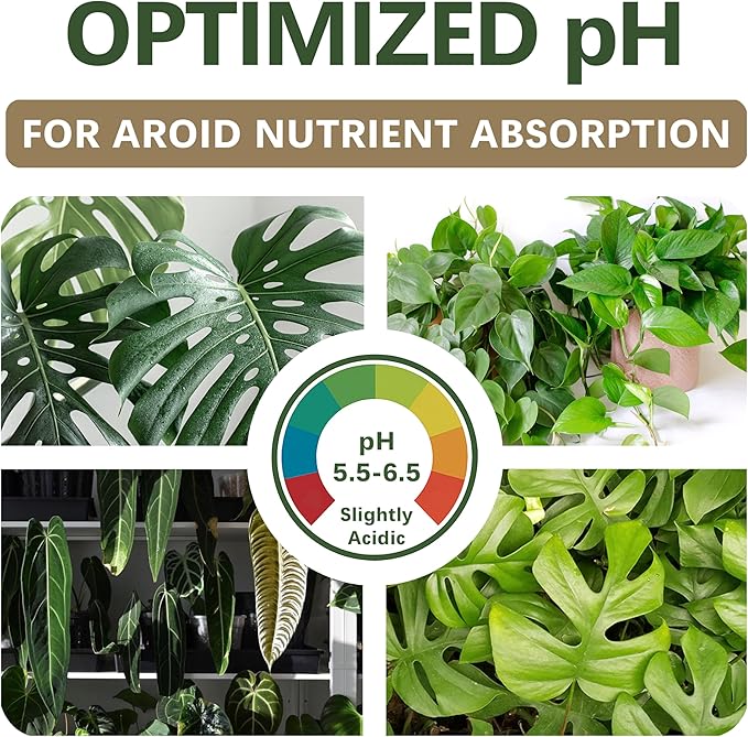 Premium AROID Soil Blend for Monstera, Philodendron, Alocasia, Anthurium – Chunky, Optimally Aerated Soil – Organic & Ready to Use – Supercharges Root and Foliage Growth - (2QTS)