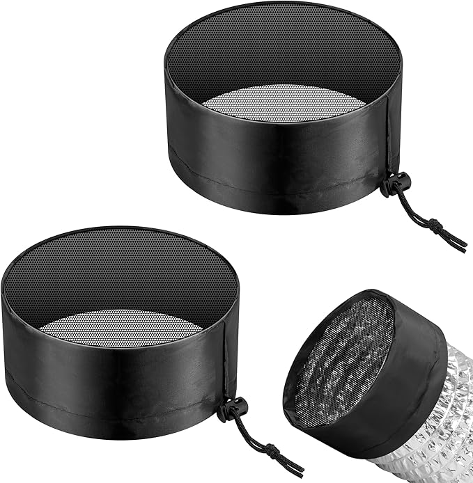 VIVOSUN 2-Pcs. Grow Tent Vent Cover, 4"/6"/8" Duct Filter Vent Cover with Elastic Band and Fixed Buckle for Plant Grow Tent Vent
