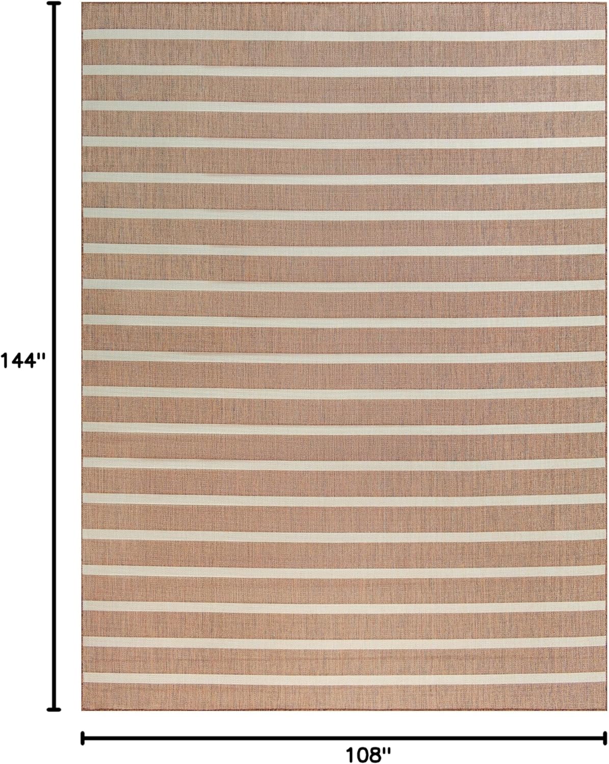 Nourison Home Positano Indoor/Outdoor Jute Ivory 9' x 12' Area Rug, Easy Cleaning, Non Shedding, Bed Room, Living Room, Dining Room, Backyard, Deck, Patio (9x12)