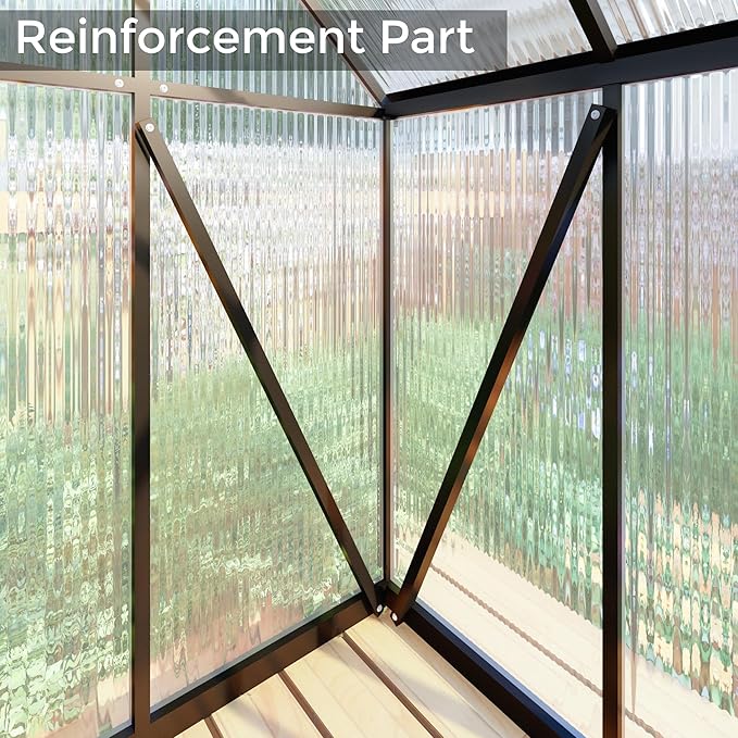 6x6 FT Greenhouse for Outdoors,Walk-in Greenhouse for Outside,Dark Gray