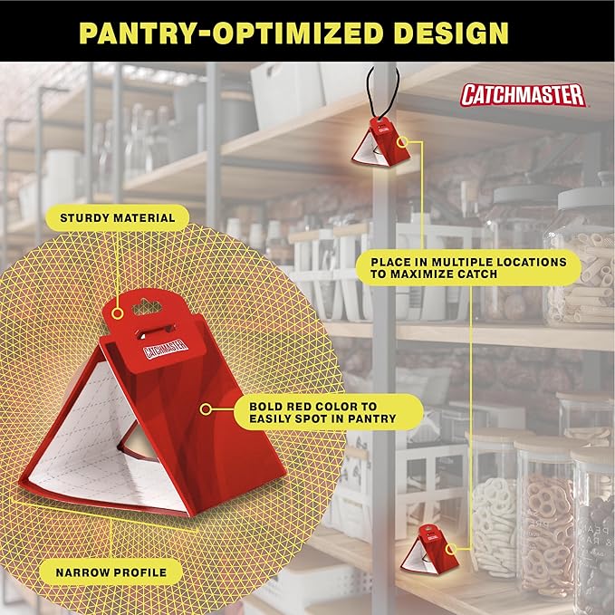 Catchmaster Pantry Moth Traps with Premium PheroGuard Technology – XL, Extra-Strength Glue – Odorless, Kids and Pet Safe – Traps & Eliminates Moths – Protects Pantry, Cabinets & Food Storage – 6-Pack