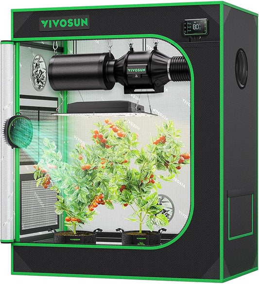 VIVOSUN S3018 30"x18"x36" Grow Tent, High Reflective Mylar with Observation Window and Floor Tray for Hydroponics Indoor Plant for VS1000