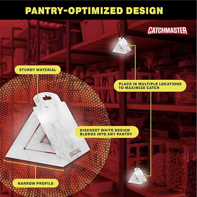 Catchmaster Premium Pantry Moth Traps, Marble Patterned Odorless Sticky Glue Traps 6PK, Pheromone Attractant for House, Kitchen Storage & Kitchen Pantry Cabinet, PheroGuard Technology, Trap Moths