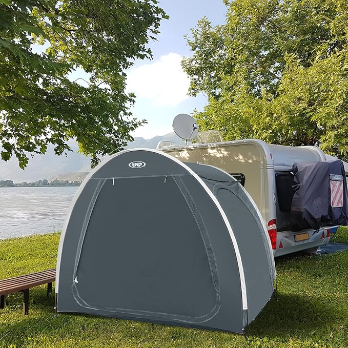 UNP Bike Storage Shed Tent, Portable Outdoor Bike Storage with 210D Oxford Thick PU4000 Waterproof for 1/2/3/4 Bikes, Bike Covers Storage Shed Tent for Bicycles, Lawn Mower, Garden Tools