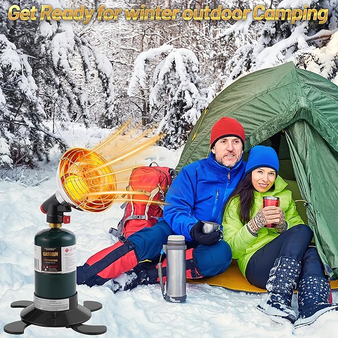 Upgraded 6800BTU Camping Heater Propane, Portable Propane Heater with Igniter,Outdoor Wireless for Camping,Hunting,Fishing,Patio, RV (TANK not included)