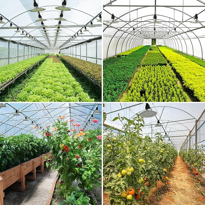 Outdoor LED Grow Lights, Waterproof String Plant Growing Light, Full Spectrum Growth 12 Light, Suitable for Garden, Farm, Flower, Seedling Greenhouse Grow Light