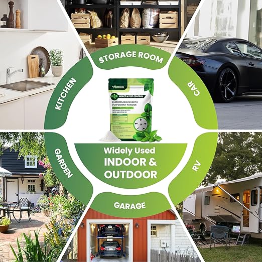 Diatomaceous Earth Food Grade & Peppermint Powder for Crawling Insect and Pest Control – 1 lb