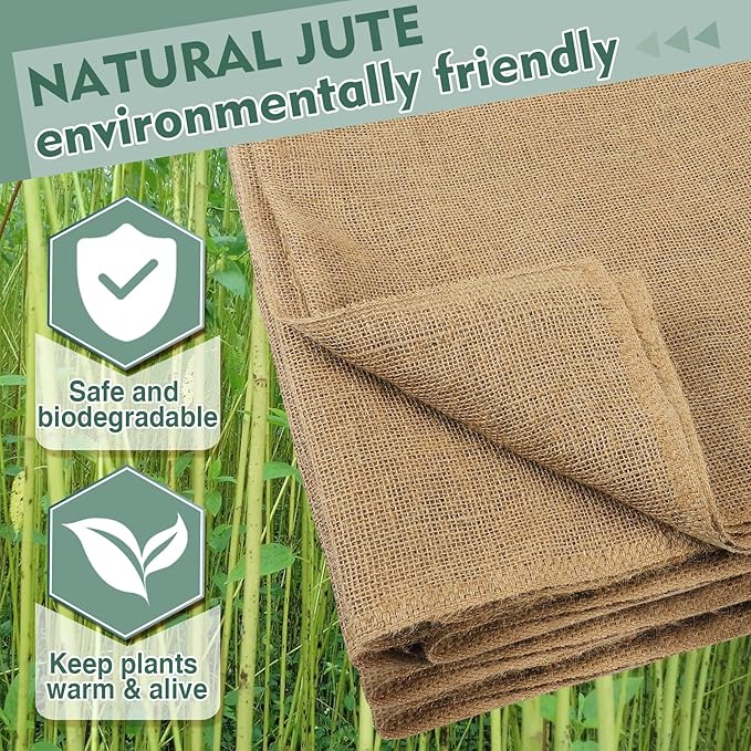 ANPHSIN 40ftx23.6in Breathable Burlap Fabric Plant Covers - Tree Wrap Frost Blankets Freeze Protection for Winter Outdoor Bushes Potted Plants