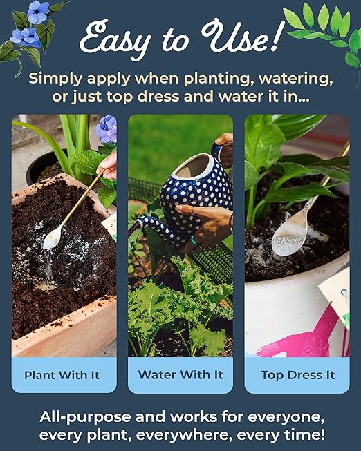 Organic Plant Magic - Truly Organic™ Fast-Acting Water Soluble Plant Food - All-Purpose Fertilizer Concentrate for Flower, Vegetable, Herb, Fruit Tree, Garden & Indoor Houseplants [One 1/2 lb Bag]