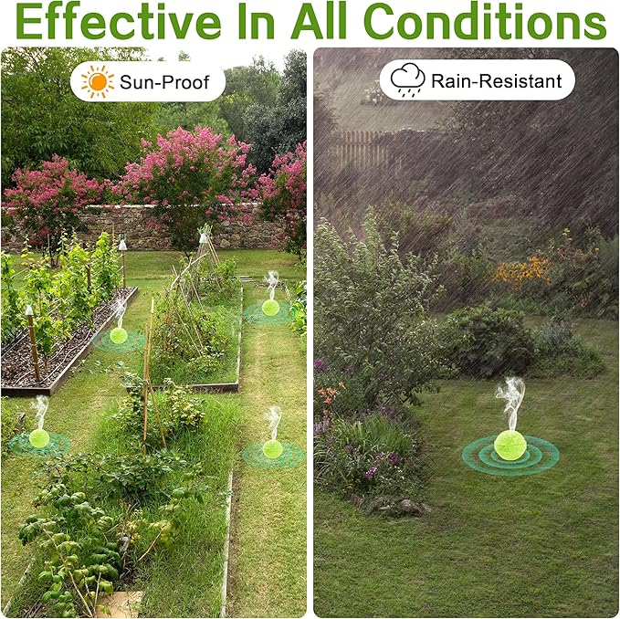 24 Pack Deer Rabbit Repellent Outdoor - Powerful Peppermint Oil Deer Repellent Balls, Natural Bunny Deer Deterrent for Trees Plants Garden Lawn Yard, Deer Repellant Keep from Eating Flowers, Pet Safe