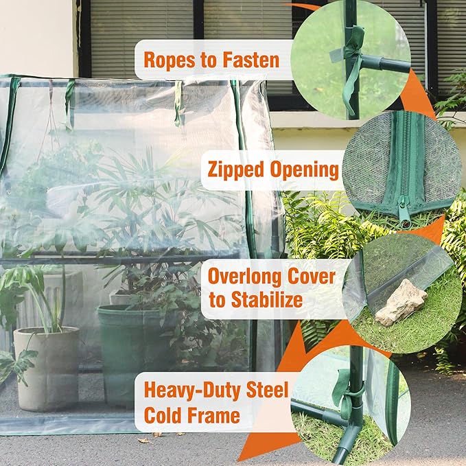 Gardzen Mini Greenhouse with Mesh Cover, Portable Outdoor Greenhouse, Enhanced Ventilation, Ideal for Spring, Summer & Fall 36.2"(L) x36.2(W) x42.5(H)