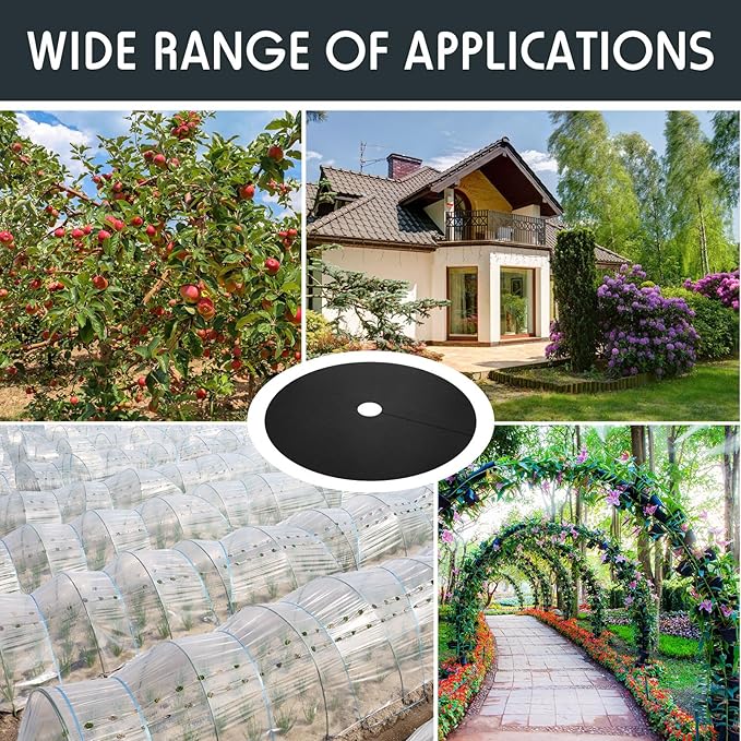 Macarrie 30 Pieces Weed Barrier Mats Non Woven Tree Mulch Ring Thickened Tree Protectors Mat Black Mulch Reusable Rings Landscaping Plant Cover Round Anti Grass Gardening Fabric Cover (16.5 Inch)