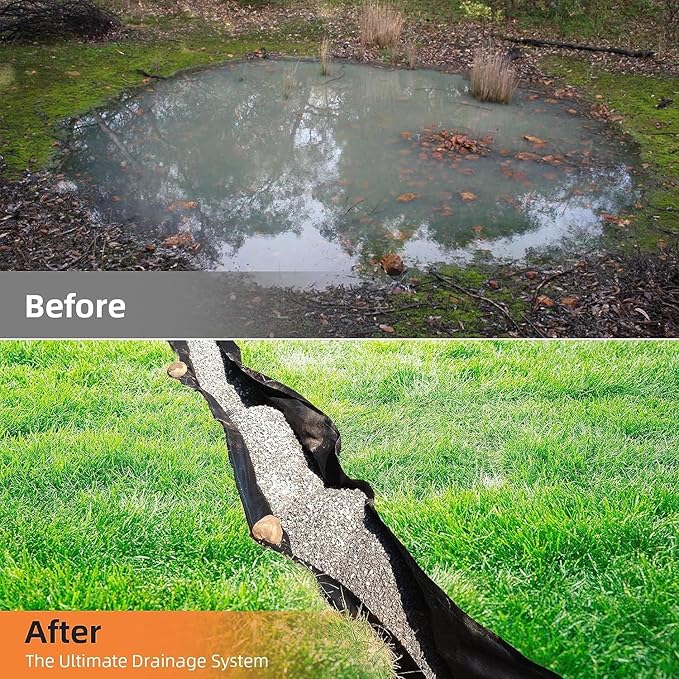 Geotextile Landscape Fabric 4ft x 50ft | 6oz PP Non-Woven Weed Barrier | 350N Tensile Strength & 440N Load Capacity for Driveway Stabilization, French Drains, Erosion Contro