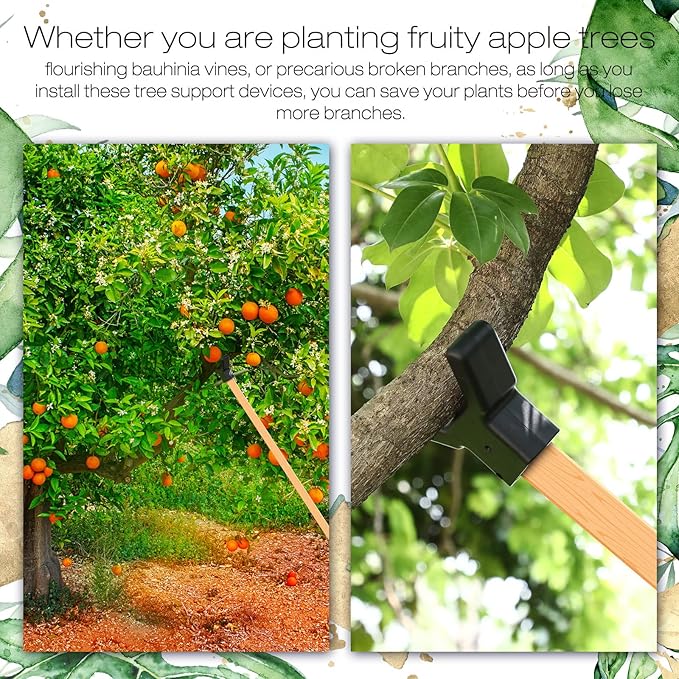 Yungyan 8 Pcs Tree Support, Plastic Fruit Branch Support Device Brace Prevent Breaking for Vineyards Ornamental Gardens Orchards Fits on Standard 1.57 x 1.57 Inch Lumber (Grey)