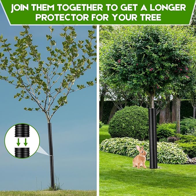 20 Pcs Corrugated Tree Guards Saplings Tree Trunk Protectors from Deer Tree Tubes Guard Tube Wraps to Protect Bark, Sapling from Rodents, Mowers, Animals (15.7 x 2, 15.7 x 1.5,Black)