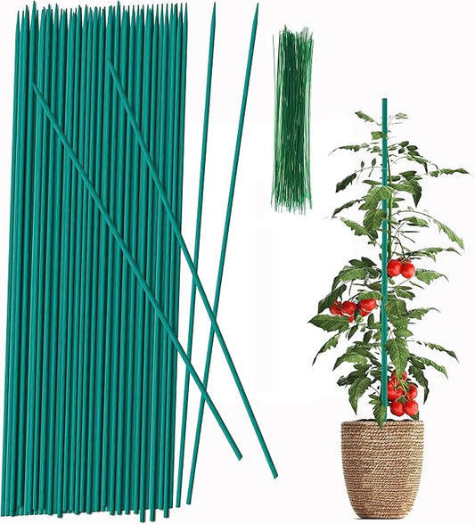 Plant Stake 17 Inch SupKing Wood Plant Sticks 30 Packs Orchid Stakes Sturdy Green Bamboo Plant Support Stake Gardening Floral Potted Plant Support