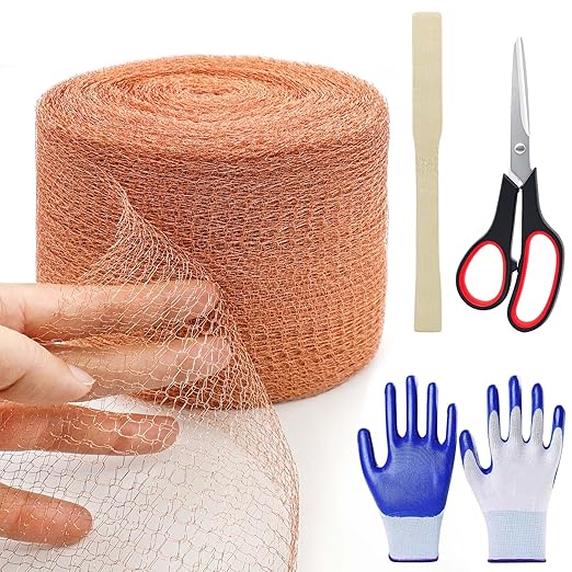 Copper Mesh Roll, 5in x 100ft Copper Mesh Barrier for Blocking Holes,Gaps,Cracks,Seals Water Openings in Gardens & Houses