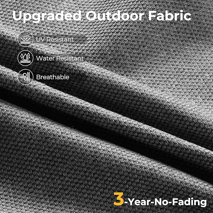 HOOOWOOO 7 Piece Patio Sectional Furniture Set,Modern Wicker Outdoor Conversation Sofa Sets,Weather Resistant Modular L Shaped Outside Couch Table Set(Charcoal Gray)