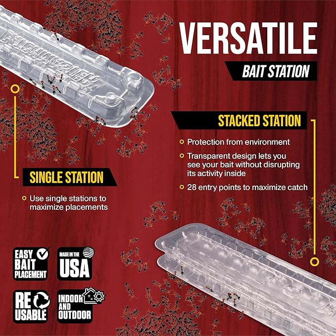 Catchmaster DEFIANT Liquid Ant Bait + 4 Classic Ant Stations + 8 Window Sill Stations Bundle, Multi-Surface Pest Control Traps for Home & Outdoor, Reduce & Remove Colonies