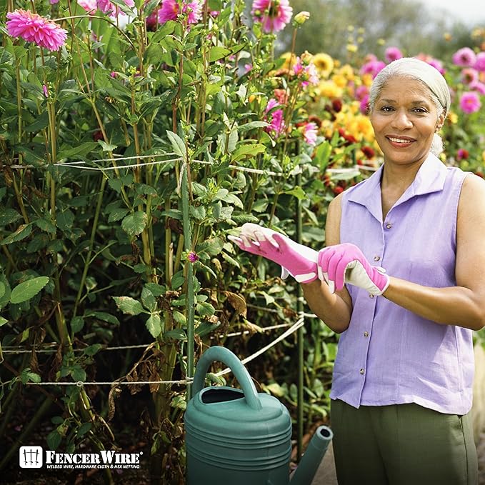 Fencer Wire 25 Pack of 5ft / 60 Inch Durable Metal Plant Supports Garden Stakes, Plant Stakes, Garden Poles for Outdoor & Indoor, Plant Support and Sticks for Tomato, Potted Plants, Beans, Cucumbers