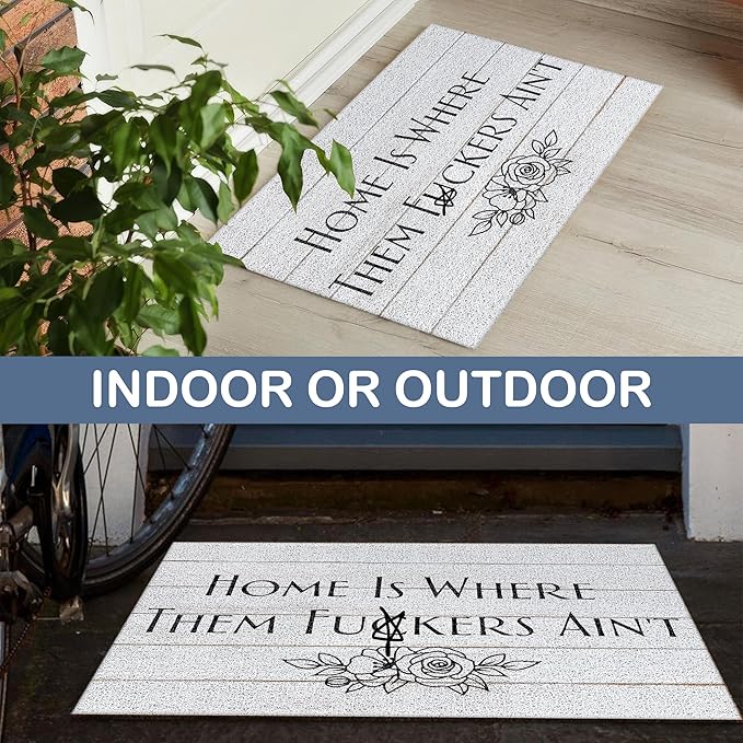 620 Outdoor Welcome Mat Washable,Funny Low Profile Indoor Door Mats for Entryway