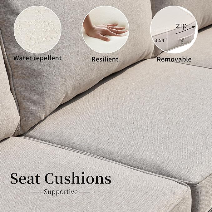 HOOOWOOO 11 Piece Patio Sectional Furniture Set with Fire Pit Table,Modern Wicker Outdoor Conversation Sofa Sets,Weather Resistant Modular L Shaped Outside Couch Swivel Chair Set(Beige)