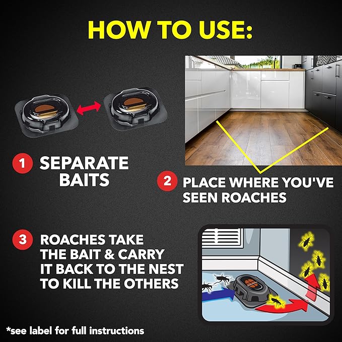 Raid Double Control Small Roach Baits, Child Resistant, For Indoor Use, Kills Roaches for 3 Months, 12 Count