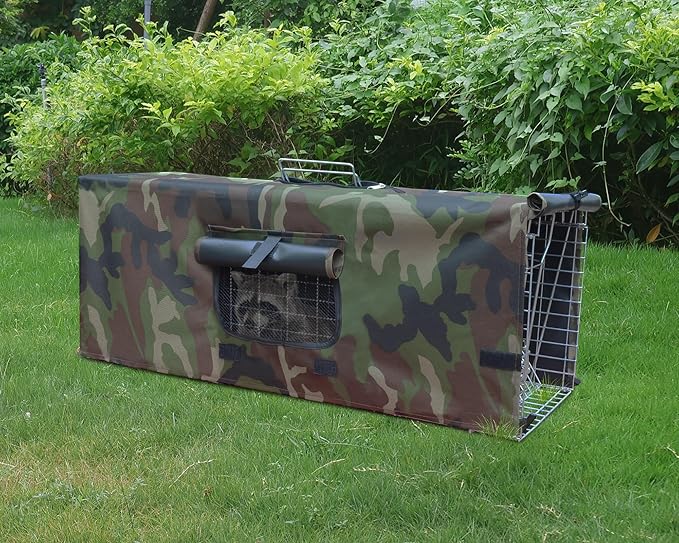 Live Animal Trap Cage Cover, Cage Covers for Small Animal Trap Cage, Feral Cat Trap Covers for 1-Door Humane Animal Trap Cage 32" x 10" x 12"(Camouflage, Only Cover)