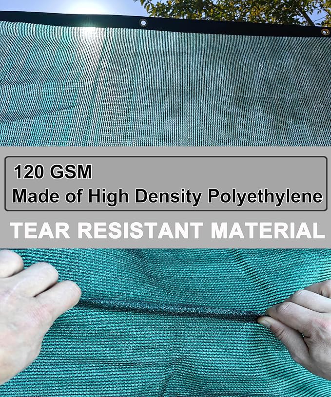 e.share 90% Heavy Duty Shade Cloth for Garden, 10 Ft X 8 Ft Sun Shades Outdoor Patio with Grommets for Plant Covers,Porch Screen,Pergola Shade Cover,Greenhouse,Green