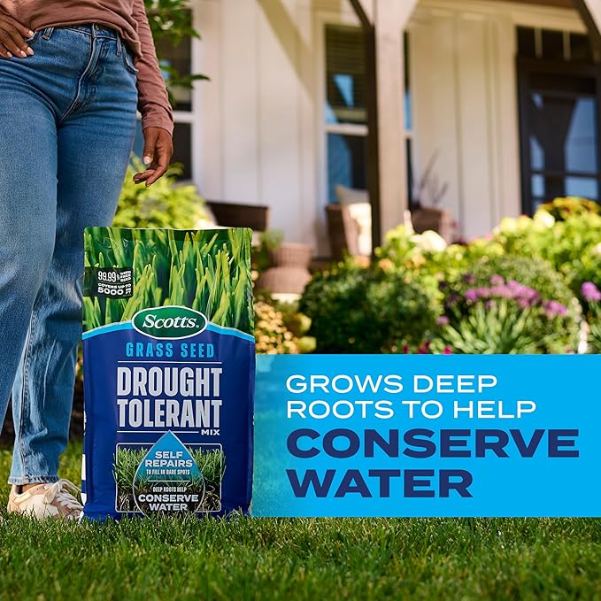 Scotts Grass Seed Drought Tolerant Mix, Kentucky Bluegrass and Tall Fescue Grass Seed Mix, Covers up to 5,000 sq. ft., 10 lb.