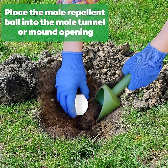 36 Pack Mole Repellent, Long-Lasting Protection for Gardens Yards, Waterproof Rodent Repellent for Gopher, Groundhog, Vole, Chipmunk, Skunk, Armadillo, Outdoor Mole Deterrent, Safe for Humans & Pets